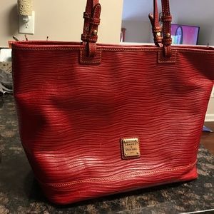 Dooney red leather tote